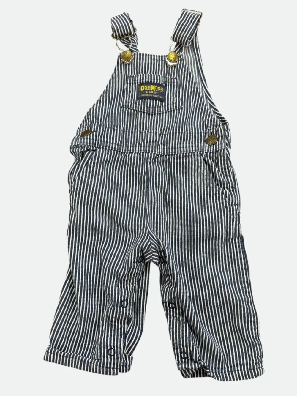 Vintage 80's Denim OshKosh B'Gosh Kids Vestbak Overalls 6-9 mos Striped